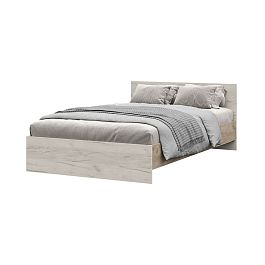 КР 556 Бася ЛДСП кровать 1200 дуб крафт серый/дуб крафт белый - Фото предпросмотра