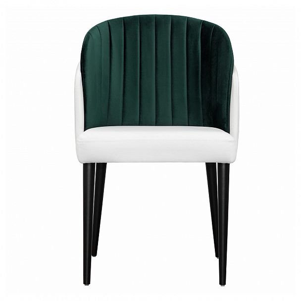 Полукресло Лилия, белый/ темно-зеленый, черные ножки - Вид 4
