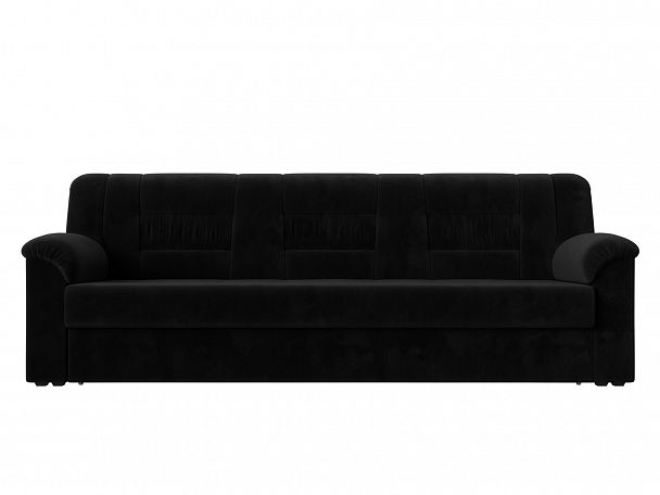 Прямой диван Карелия (полностью велюр черный) - Вид 2