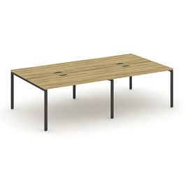 Concept Рабочая станция на 4 места CN.DRS-008 Дуб Винченцо/Металл Антрацит 3160*1480*750 - Фото предпросмотра