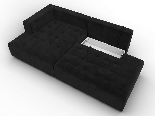 Диван угловой Лига-103 НПБ угол левый Велюр черный - Вид 7