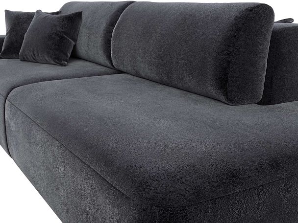 Диван прямой Лига-036 НПБ Модерн подлокотник слева Велюр серый - Вид 4