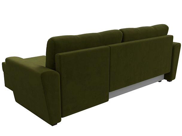 Угловой диван Амстердам Лайт правый (полностью микровельвет зеленый) - Вид 6