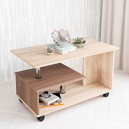 Стол Журнальный Консул-5 (900*560*500) дуб сонома/ясень шимо - Фото предпросмотра