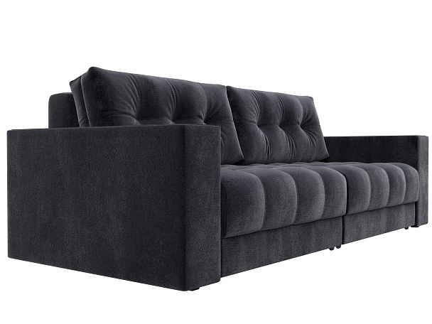 Диван прямой с декором Лига-049 НПБ Велюр серый - Вид 3