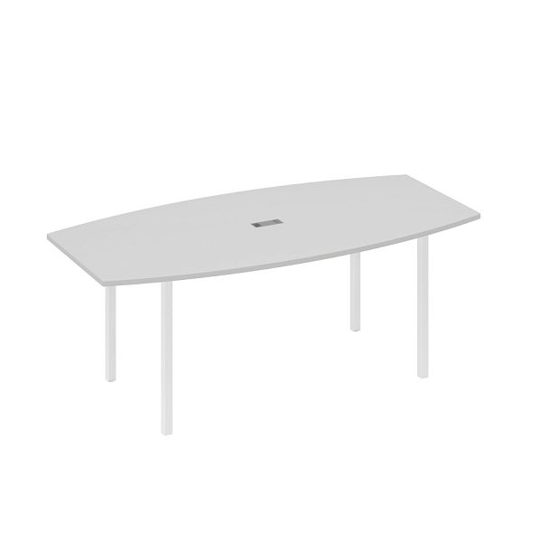 Стол для переговоров 200 на каркасе DUE A4 А4 Б2 113 БП серый / металлокаркас белый - Вид 1