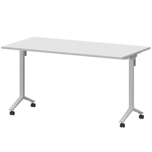 Стол мобильный складной МБ22-140.70 Белый/Белый 1400x700x750 Моби - Вид 1