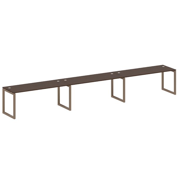Metal System Quattro Р. ст. на 3 раб. места на О-образном м/к 50БО.СМ-3.5 Венге/Мокко металл 5400*720*750 - Вид 1