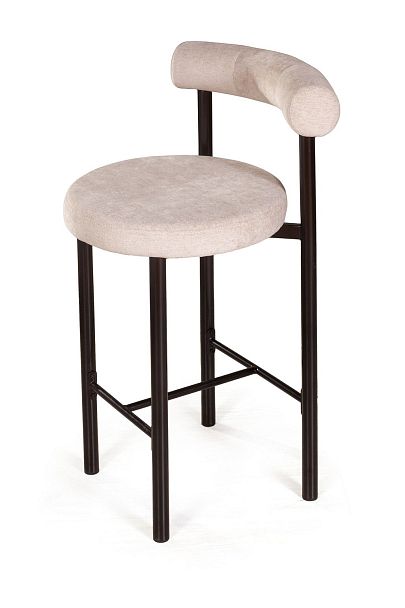 Стул полубарный Biggi, шенилл Puffy beige / опоры черные - Вид 6