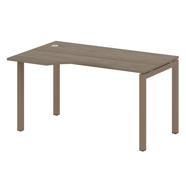 Metal System Quattro Стол криволинейный левый на П-образном м/к 50БП.СА-2 (L) Вяз/Мокко металл 1400*900*750 - Вид 1