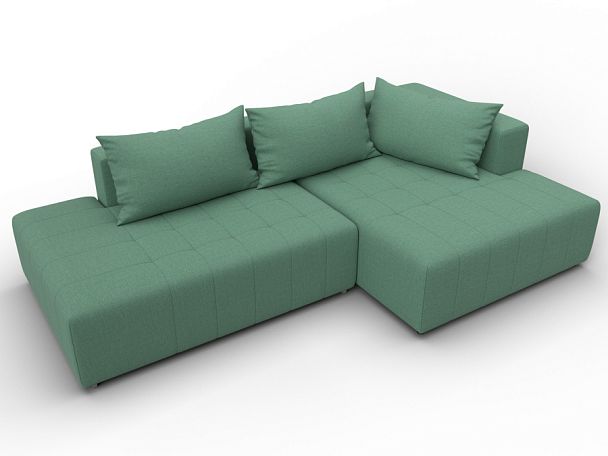 Диван угловой Лига-103 НПБ угол правый Рогожка зеленый - Вид 6