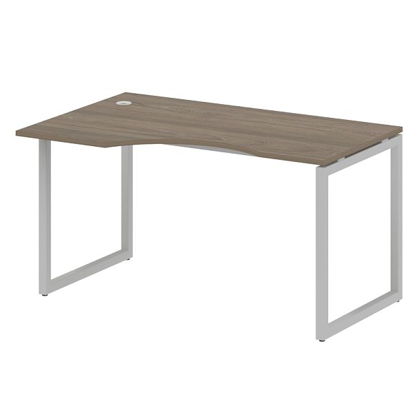 Metal System Quattro Стол криволинейный левый на О-образном м/к 40БО.СА-2 (L) Вяз/Серый металл 1400*900*750 - Вид 1
