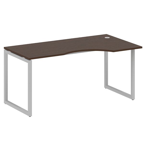 Metal System Quattro Стол криволинейный правый на О-образном м/к 40БО.СА-1 (R) Венге/Серый металл 1600*900*750 - Вид 1