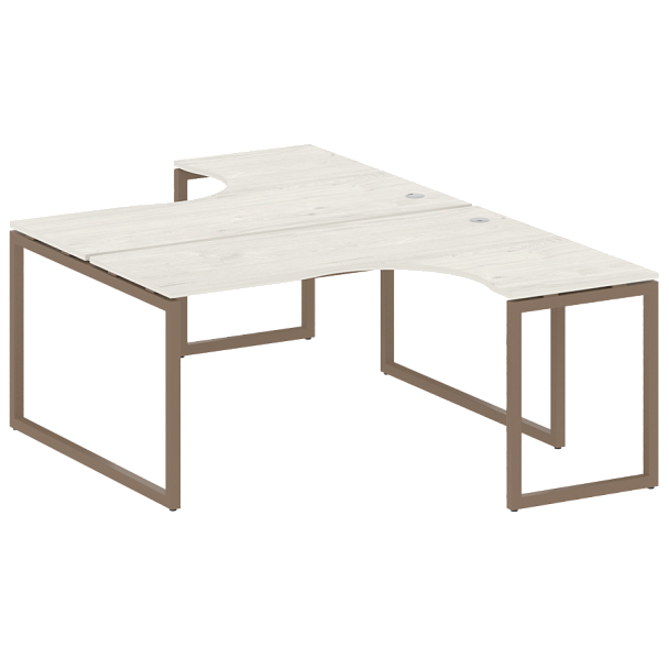 Metal System Quattro Р. ст. криволинейная на О-образном м/к 40БО.РАС-СА-2.4 Дуб наварра/Мокко металл 1600*2435*750 - Вид 1