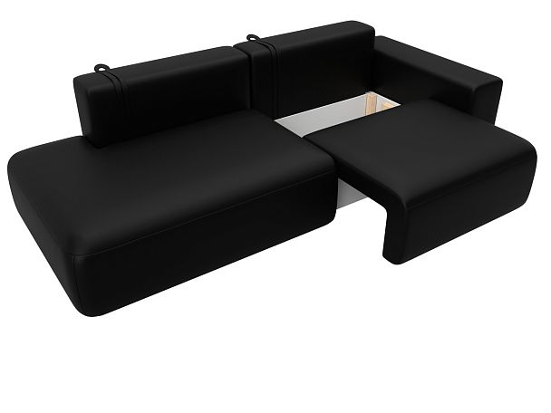 Диван прямой Лига-036 НПБ Модерн подлокотник справа Экокожа черный - Вид 7