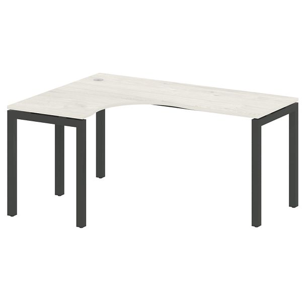 Metal System Quattro Стол криволинейный левый на П-образном м/к 50БП.СА-4 (L) Дуб наварра/Антрацит металл 1600*1200*750 - Вид 1