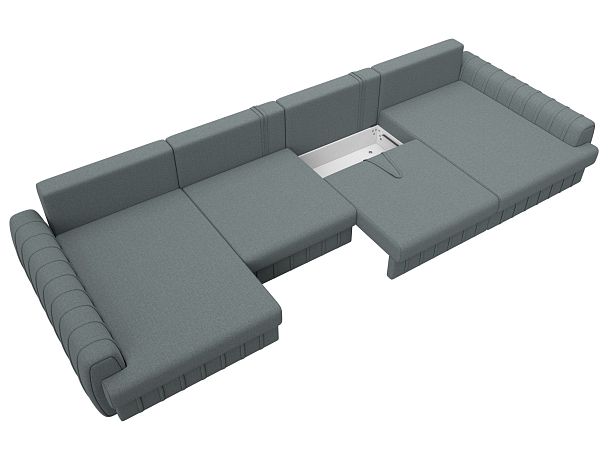 Диван П-образный Лига-057 НПБ Лонг Рогожка серый - Вид 7