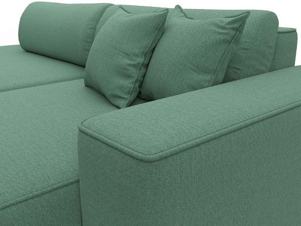 Диван угловой Лига-065 БП угол правый Рогожка зеленый - Вид 4