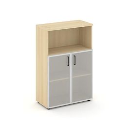 Стайл Проджект Шкаф средний широкий SN.STS.E-203 Акация Лорка/Сатин/Черный Ручки 796*400*1203 - Фото предпросмотра