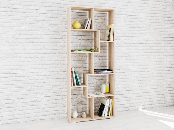 Стеллаж Ромео-8 (1900х800х250) дуб сонома - Вид 1