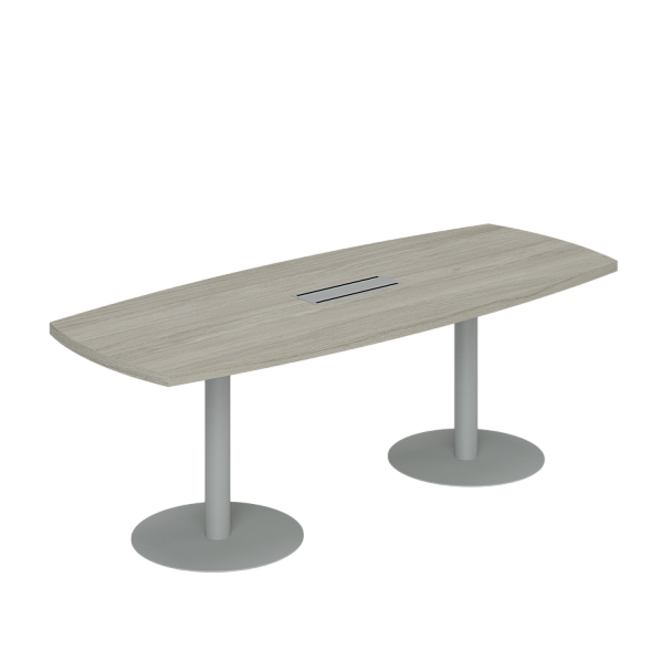 Стол переговорный средний Wing 2200х900х750 / цвет: дуб светлый, опоры серебрянный металлик - Вид 1