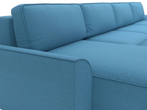 Диван п-образный Лига-048 НПБ лонг Рогожка голубой - Вид 4