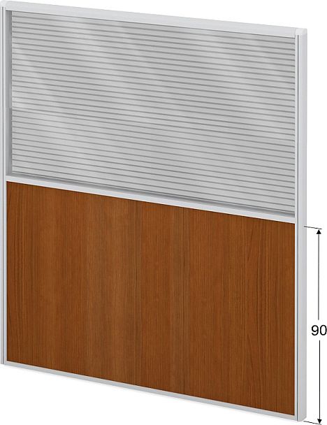 Модуль комбинированный "Мобильные офисные перегородки «Логика»"  ПК-ЛГ-МДК167х160/90Ж/Д-В1-304 серый - Вид 1