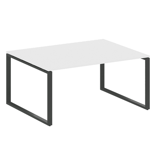 Metal System Перег. стол (1 столешница) на О-образном м/к БО.ПРГ-1.4 Белый/Антрацит металл 1600*1235*750 - Вид 1