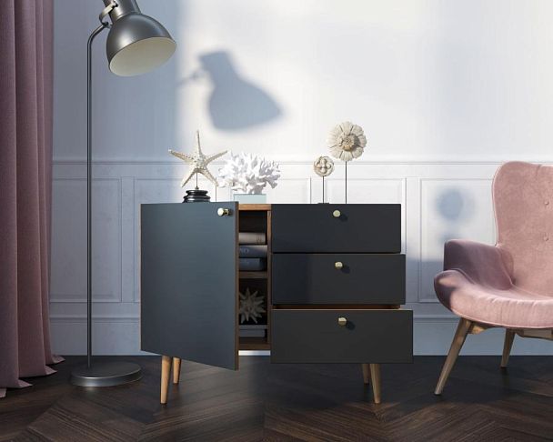 Комод Berber три ящика и дверка 33 принт арт BB34/Print_33 - Вид 2