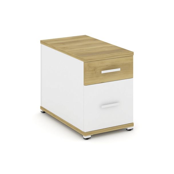 Concept Тумба опорная/приставная 1 ящ.+1 распаш. фасад CN.TGO-004 W Дуб Винченцо/Белый Бриллиант/Металл Белый 420*720*583 - Вид 1