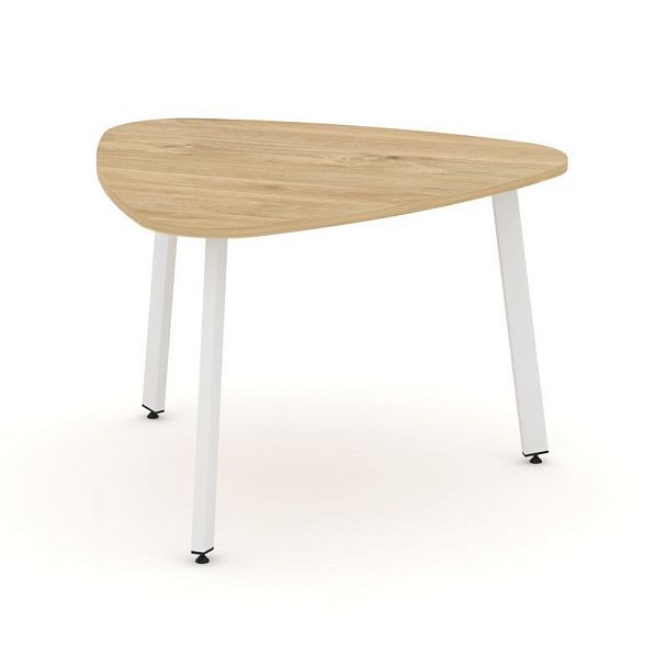 Стайл Проджект Стол переговорный SN-6.SPRG-71.3 Тиквуд Светлый/Металл Белый 1200*1200*750 - Вид 1