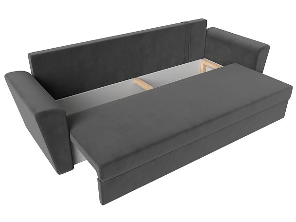 Диван прямой Амстердам Лайт (полностью велюр серый) - Вид 7