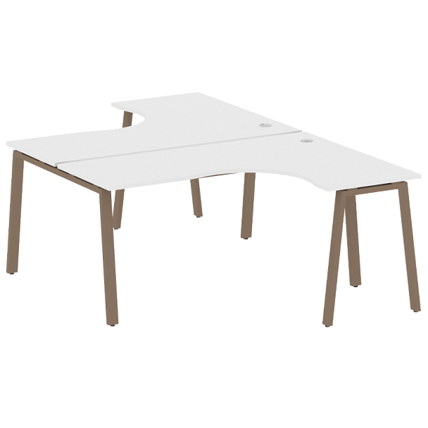 Metal System Р. ст. криволинейная на А-образном м/к БА.РАС-СА-2.4 Белый/Мокко металл 1600*2435*750 - Вид 1