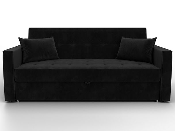 Диван прямой Лига-104 (160) Велюр черный - Вид 2