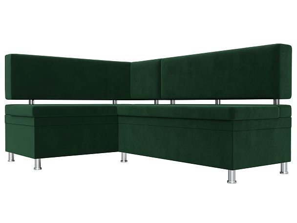 Кухонный уголок Стайл левый (полностью велюр зеленый) - Вид 3