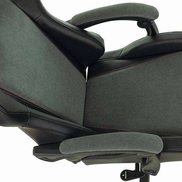 Кресло компьютерное BRABIX "Striker GM-121", синхромеханизм, 2 подушки, экокожа/велюр, черное/серое, 532961 - Вид 15