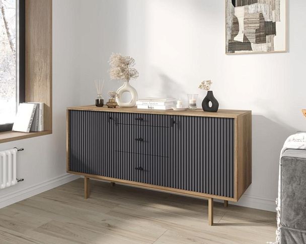 Комод две дверки и три ящика Emerson арт EM08/7024/L - Вид 3