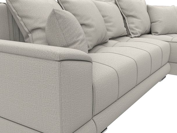 Диван угловой НордСтар правый угол Рогожка бежевый - Вид 4