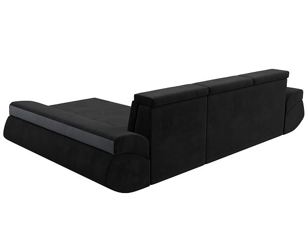 Диван угловой Лига-032 правый угол Велюр черный - Вид 6