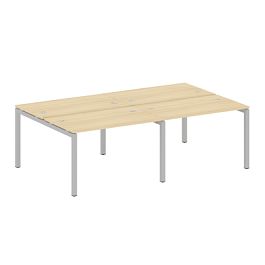 Metal System Quattro Р. ст. на 4 раб. места на П-образном м/к 50БП.СМ-4.2 Акация/Серый металл 2400*1475*750 - Фото предпросмотра