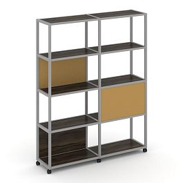 Shelf Mobile Стеллаж 5 уровней 2 секции VR.LT-STK-512.06 Дуб Мали/Металл Серый/W-31 1170*400*2000 - Фото предпросмотра