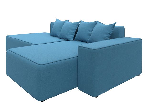 Диван угловой Лига-079 угол правый Рогожка голубой - Вид 3