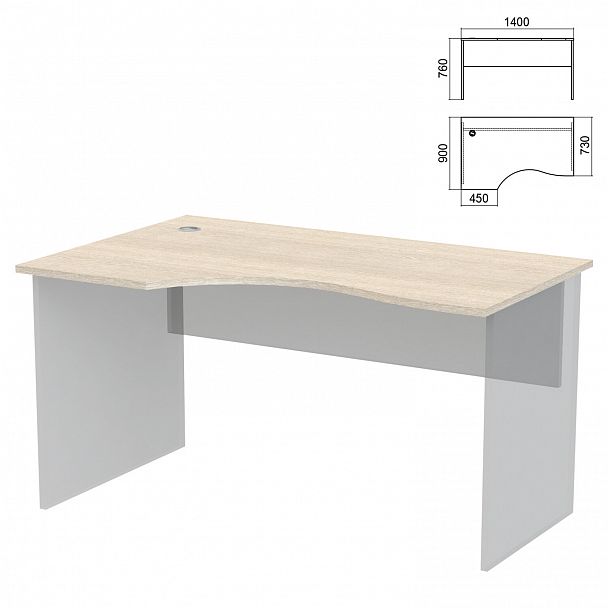 Стол эргономичный ЧАСТЬ 1 "Арго", 1400х900х760 мм, левый, ясень шимо - Вид 2