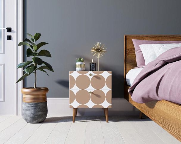 Тумбочка Berber с двумя ящиками 17 принт арт BB03/Print_17, разноцветная - Вид 4