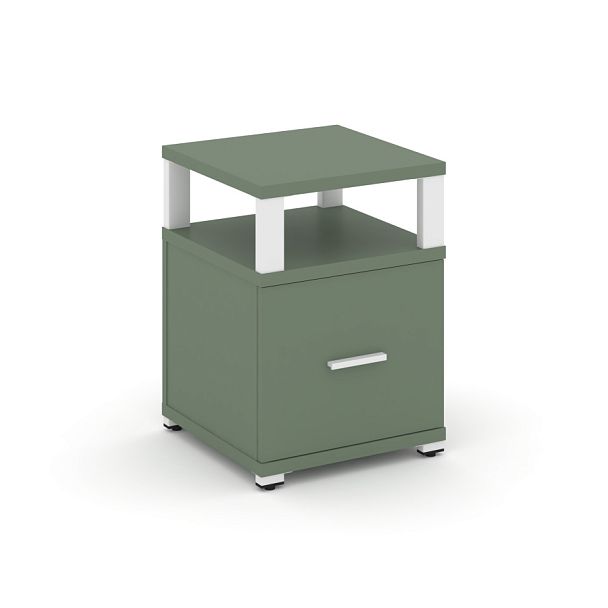 Concept Тумба приставная 1 распаш. фасад с надставкой CN.TUP-005 W Кобо/Металл Белый 420*420*583 - Вид 1