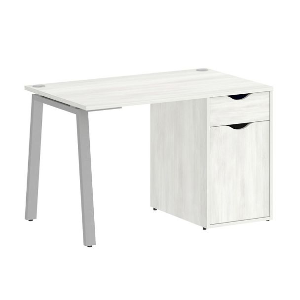 Home Office Стол письменный VR.SP-3-118.1.A Снежная патина/Серый металл 1180*720*750 - Вид 1