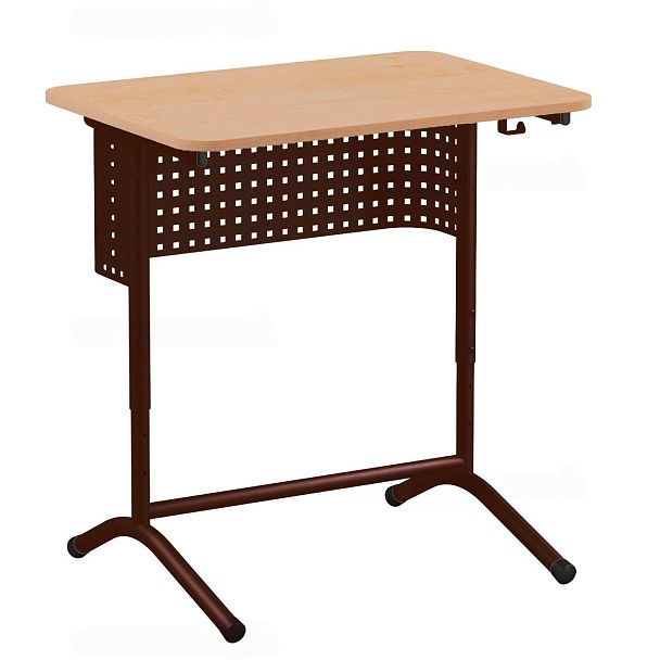 Стол ученический 103 РДП, 1-местный, регулируемый, на каркасе ДУГА с перфорацией (ЛДСП 22 мм), м/к Коричневый, Серый, Черный, гр.5-7 - Вид 2