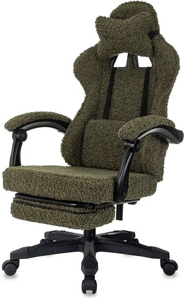 Кресло игровое Knight Lord/F хаки экомех крестов. пластик подст.для ног - Вид 2