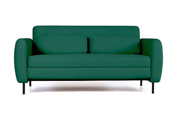 Siena диван-кровать прямой с подлокотниками, бархат зеленый 19 - Вид 2