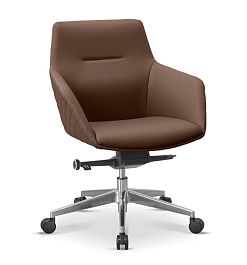 Кресло посетителя Aurora ML X46 экокожа премиум / коричневая CN1116 - Фото предпросмотра